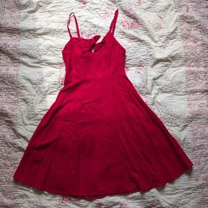 Old Navy red linen cami dress Small